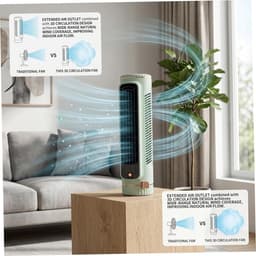 Mini Airco Ventilator - Draagbare Koeler - Slaapkamer Verfrissen - Bladloze Circulatie - 29 cm Hoog - Groen — thumbnail 4