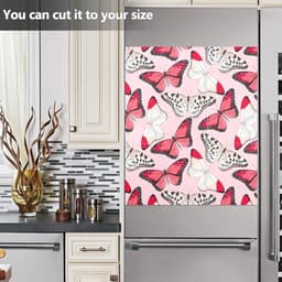 Vaatwasser Magneet Cover - Keuken Decor - Keuken Opfrissen - Eenvoudig Verwisselbaar - 53 x 66 Inch - Rode Vlinders — thumbnail 3