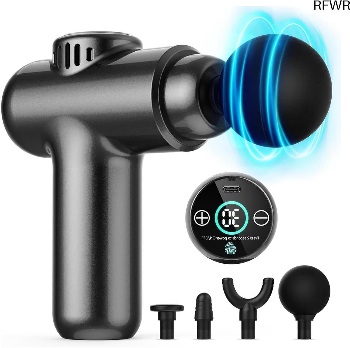 Mini Massage Gun - Spierontspanning Apparaat - Spierherstel Bevorderen - 30 Snelheden LCD - 450 gram - Zwart — afbeelding 1