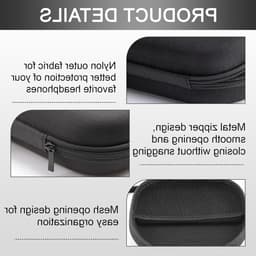 Nylon hoofdtelefoon case - universele maat - beschermhoes voor hoofdtelefoon - zwart — thumbnail 2