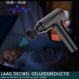 SNJY® Massage Gun - Massage Apparaat - Massage Pistool Professioneel - 8 Opzetstukken - 20 Snelheden - Zwart — thumbnail 3
