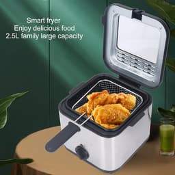 Elektrische Friteuse - Snelkookfriteuse - Familie Frituren - Instelbare Temperatuur - 25 Liter Capaciteit - Zilver — thumbnail 4