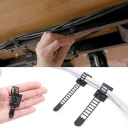 Verstelbare Kabelhouders, 50 Stuks, Zwart Nylon, Kabelclips voor Organisatie en Beheer van Kabels — thumbnail 2