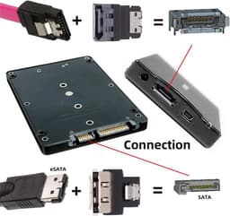 SATA ESATA Adapter - Converter Extender - Externe Opslag Uitbreiden - Met Gesp - 2 Stuks - Zwart — thumbnail 2