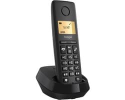 Draadloze DECT telefoon - Huistelefoon Seniorentelefoon - Dagelijkse communicatie - Oplaadbare batterijen meegeleverd - 176 Grams - Zwart antraciet