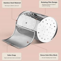 Allecto - - Air Fryer Pan Basket - 360 Swivel Fryer - Bakgereedschap - 12x12x18cm - Keuken Accessoires - Geschikt voor Airfryer - Stijlvol Design — thumbnail 3