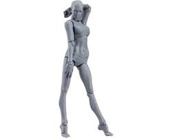 Flexibele Mannequin voor Actiefiguren - Aanpasbare Poses voor Tekenen, Schilderen en Creatieve Projecten, Grijs