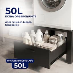 ProductXpert Stacko™ - Wasmachine Verhoger - Kast - Ombouw Met Lade - 64x54x40cm - Zwart - Met Stelvoet Stabilisatie - Antislip — thumbnail 5
