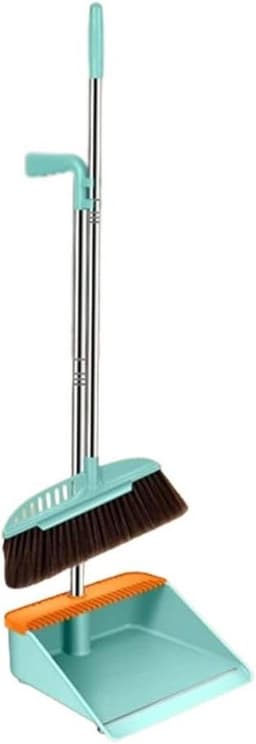 Bezem en Stoffer Set - Stoffer en Blik - Binnen Schoonmaken - Naadloze Vloeraansluiting - 84.5 cm - Blauw — thumbnail 1
