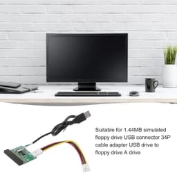 USB Diskettestation - Externe Drive - Gegevens Overzetten - Plug and Play - 20cm Kabel - Zwart — thumbnail 4