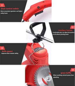 Accu Grasmaaier - Elektrische Trimmer - Tuin Onderhouden - Inclusief Batterij - 95-125 cm Verstelbaar - Zwart — thumbnail 4