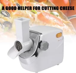 Elektrische Kaasrasp - Voedselbereider Versnipperaar - Snel Ingrediënten Snijden - 3 Messen Vaten - 38 kg - Zilver — thumbnail 4