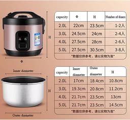Rice Cooker, Rice Cooker (2-5L) Multifunctional Rice Cooker, Inner Pan, for Making Rice & Steam Healthy Food & Vegetables (5L) — thumbnail 5