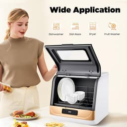 Mini vaatwasser - Compacte tafelmodel - Efficiënt afwassen - 3 spoelprogramma's - 4-6 personen - Wit — thumbnail 5