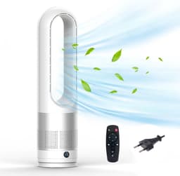 Ventilator met Zuiveraar - Torenventilator Bladloos - Zomerse Koelte - Stille Werking 8 Snelheden - 45.7 cm - Zilver — thumbnail 1