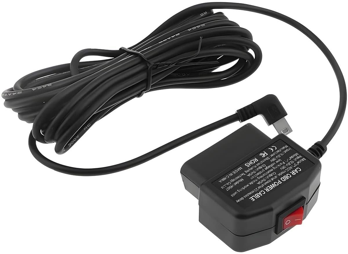 aladdien - Mini USB-voedingsadapter - OBD-voedingskabel - 24 uur bewaking - Zwart - Dashcam voeding - Voor auto-dashcamera — afbeelding 1
