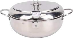 Frituurpan Roestvrij Staal - Friteuse Keuken - Thuis Frituren - Ingebouwde Thermometer - 32 Liter Capaciteit - Zilverkleurig — thumbnail 1