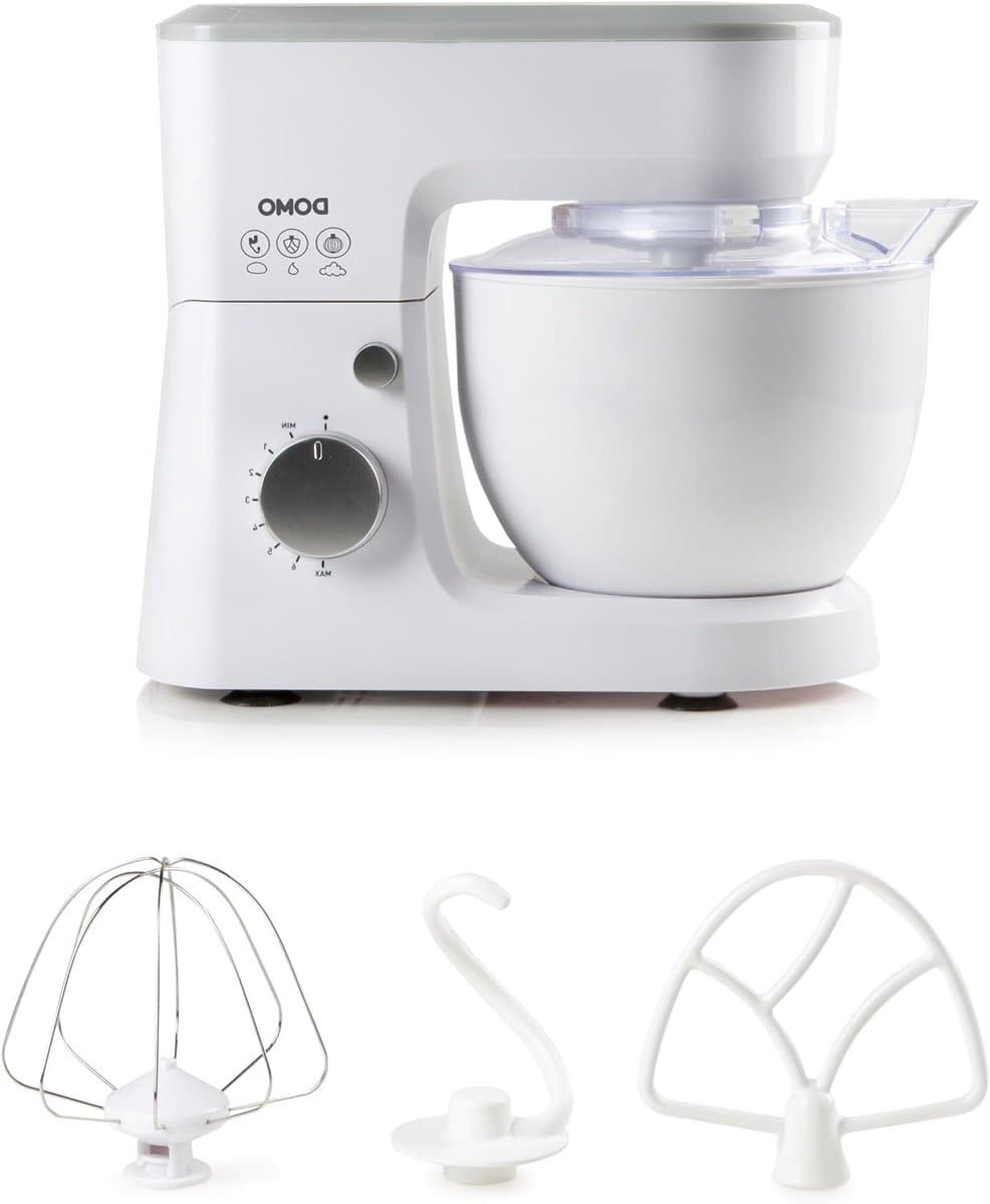 Keukenmachine - Mixer - Bakken en koken - Planetaire mengwerking - 4 liter kom - Wit zilver — afbeelding 1