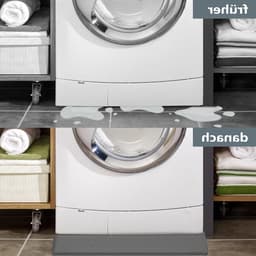 Siliconen Drupbak voor Wasmachine en Koelkast, 60 x 60 cm, Herbruikbare Vloermat, Vloerbescherming, Grijs, Ideaal voor Koelkasten en Vrijstaande Apparaten — thumbnail 3