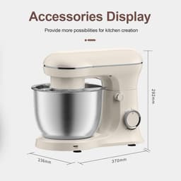 Keukenmixer Elektrisch - Bakmachine Deeg - Bakken En Koken - Kantelkop Design - 52 Liter Kom - Zilver — thumbnail 3
