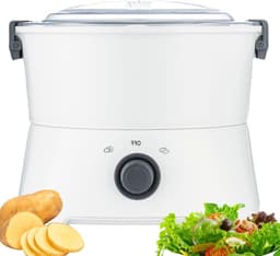Elektrische Aardappelschiller - Automatische Schilmachine - Snel Groenten Schillen - One-Touch Bediening - 1 kg Capaciteit - Wit — thumbnail 1