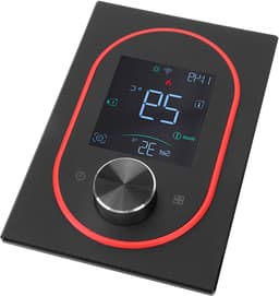 Slimme Thermostaat - Programmeerbaar Display - Temperatuur Regeling - App Bediening - 130x88mm - Zwart — thumbnail 1