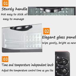 Compacte Magnetron - Kleine Oven - Snelle Maaltijden - Inclusief Grillplaat - 800 Watt - Zwart — thumbnail 5
