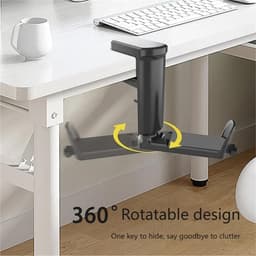 Hoofdtelefoonhouder - Koptelefoonhaak Tafelklem - Bureau Organisatie - 360 Graden Roterend - 5 Stuks - Wit — thumbnail 5