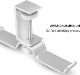 Hoofdtelefoonhaak - Standaard Hanger - Bureau Organisatie - Stabiele Basis - 19 cm - Zwart — thumbnail 3