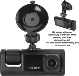Dashcam Auto - Autocamera Rijcamera - Veiliger Rijden - 3-kanaals Opname - 2 inch LCD - Zwart — thumbnail 4