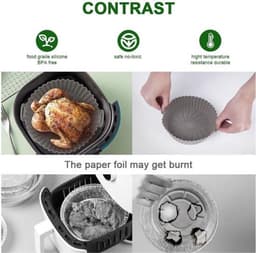 Siliconen Airfryer pot 2 stuks 165 cm herbruikbaar hittebestendig non-stick accessoire - voor luchtfriteuse . — thumbnail 6