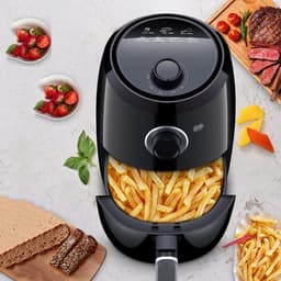 Mini heteluchtfriteuse 2.6L Olievrije heteluchtfriteuse Huishoudelijke automatische friteuse Olievrije vetarme elektrische friteuse [Energieniveau A+++] Double the comfort — thumbnail 5