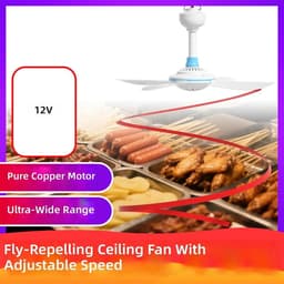 Plafond Ventilator - Tent Fan - Buiten Koelen - Brede Spanning - 40cm Diameter - Wit — thumbnail 2