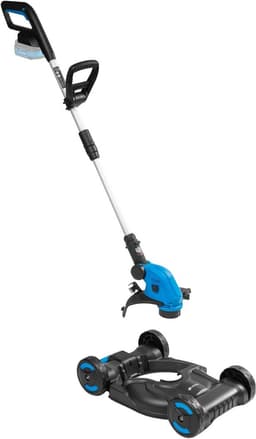 Accu grasmaaier - Tuinmaaier trimmer - Gazon onderhoud - 3-in-1 functie - 30 cm maaibreedte - Zwart blauw — thumbnail 1