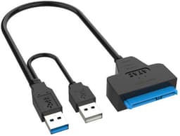 USB naar SATA Kabel - Externe Harde Schijf Adapter - Data Overzetten - USB 3.0 Snelheid - 2.5 Inch - Zwart — thumbnail 1
