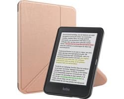 Kobo Clara BW hoes - E-reader hoesje - Bookcase cover - Beschermhoes - Rosé goud - Trifold - Jonyx