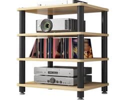 Media Standaard - Audiorek Kast - Componenten Opbergen - Meerlaagse Opslag - 60x70cm - Houtkleur