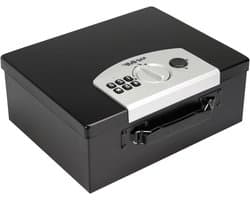 Documentenkluis met elektronische vergrendeling, contante storting, 32.5 x 25.5 x 12.5 cm, zwart, veilig en brandwerend