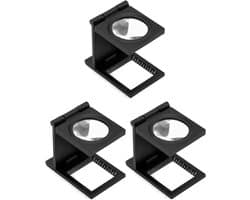 3-delige Mini Vouwloep met 10X Vergroting, Liniaal en Metaaldraad Telling voor Solderen, Naaiwerk en Lezen van Textiel