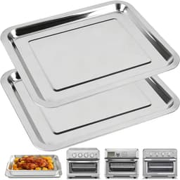 Bakplaat Pan - Airfryer Accessoire - Lucht Frituren - Vaatwasserbestendig - 2 Stuks - Roestvrij staal — thumbnail 1