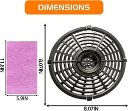 Airfryer Crisper Tray - Grill Pan Plate - Koken van Snacks - Dubbele Coating - 20.5 x 20.5 cm - Zwart — thumbnail 6