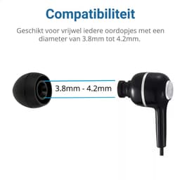 3 Pack Siliconen Medium (M) Dopjes Oordopjes Vervanging Tips Geschikt voor Oordopjes / Headsets Inclusief opbergdoosje Zwart — thumbnail 5