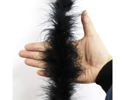 Dikke Lint Strepen van Kalkoen met Struisvogelveren, Bies en Franje met Satijnen Lint voor DIY Naaiprojecten, Kostuums en Feestdecoraties in Zwart