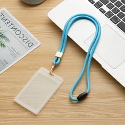 Lange Lanyard Badgehouder met Sleutelhanger en Kaarthouder in Koningsblauw voor ID en Toegangspassen — thumbnail 4