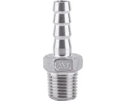 BSP Draad Fitting voor Barb Slang - RVS SS304 1/4" X 8mm - Duurzaam en Corrosiebestendig