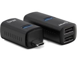 USB Mini Hub - USB C Adapter - Extra Poorten Toevoegen - 3 Poorten - 16 Gram - Zwart