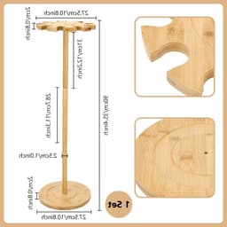Houten Baseball Racket Houder van Massief Hout, Natuurlijke Burlywood Bat Opberg Organizer, Geschikt voor 10 Rackets in Huis, Garage of Sportruimte — thumbnail 5
