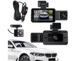KZQ Dashcam met dubbele lens - Dubbele camera's voor en achter - Uitgerust met een 32GB SD-kaart - Full HD-videokwaliteit (1920p + 1080p) - Ultragroothoeklens van 140° - 24-uurs parkeerbewakingsmodus, loopopnamefunctie