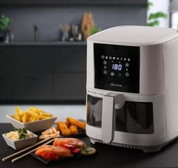 Heteluchtfriteuse - Airfryer - Gezond Frituren - Grote Capaciteit - 6 Liter - Wit — thumbnail 2