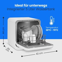 Compacte tafelvaatwasser met optionele wateraansluiting voor thuis en camping — thumbnail 5